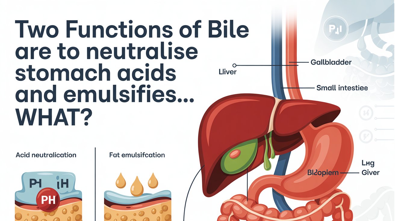 Two Functions Of Bile Are To Neutralise Stomach Acids And Emulsifies… What