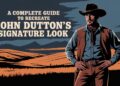 Create a best poster for this title A Complete Guide to Recreate John Dutton’s Signature Look