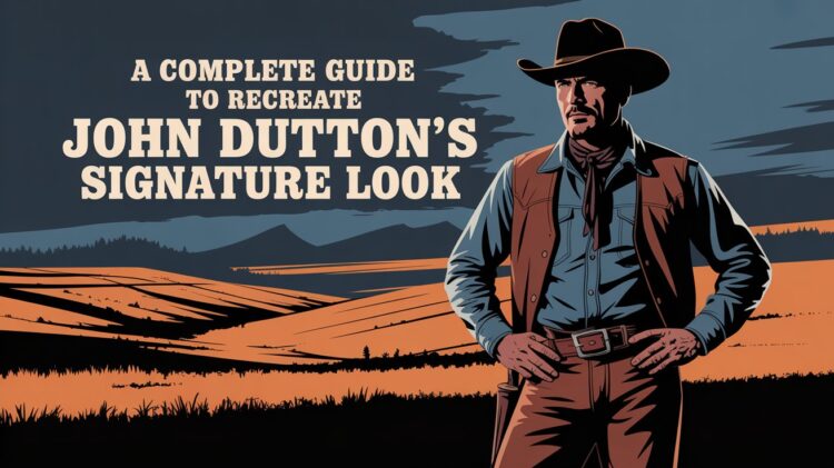 Create a best poster for this title A Complete Guide to Recreate John Dutton’s Signature Look