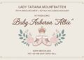 Lady Tatiana Mountbatten Birth Announcement