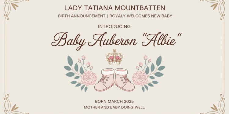 Lady Tatiana Mountbatten Birth Announcement