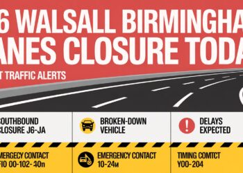 M6 Walsall Birmingham Lanes Closure