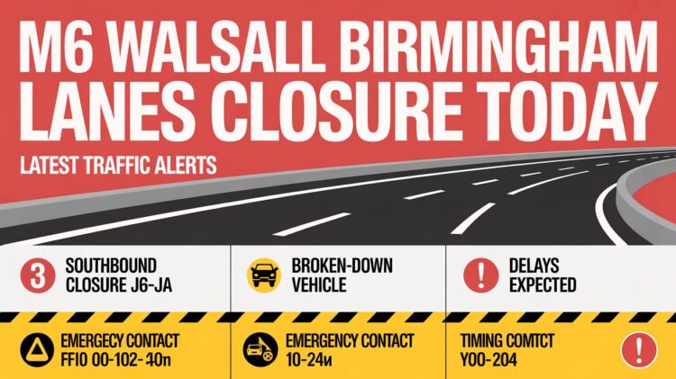 M6 Walsall Birmingham Lanes Closure