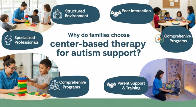Why do families choose center-based therapy for autism support